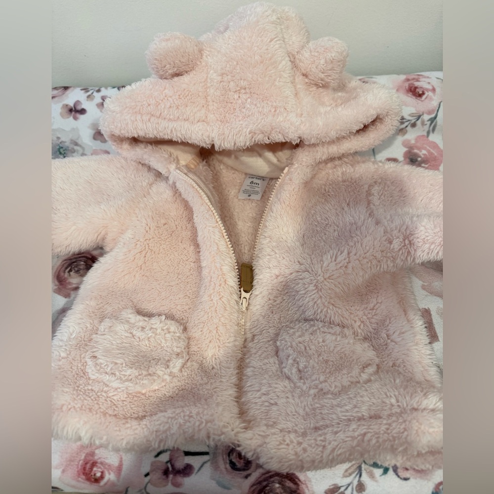 Baby girl hooded zip-up jacket